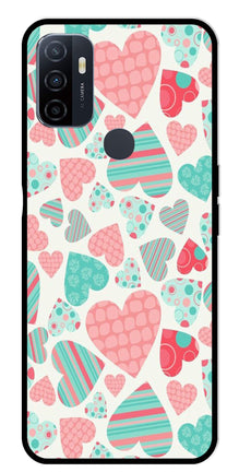 Hearts Pattern Metal Mobile Case for Oppo A53