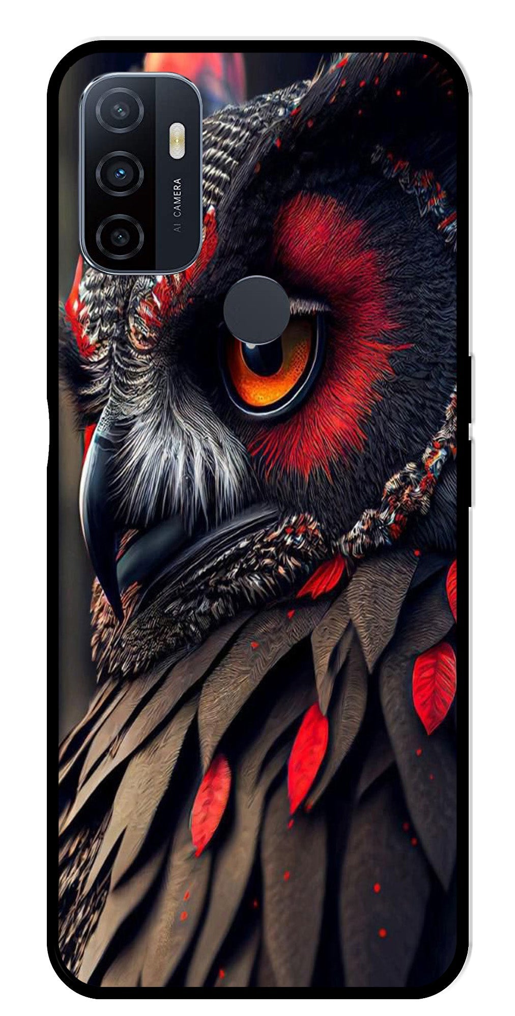 Owl Design Metal Mobile Case for Oppo A53   (Design No -26)