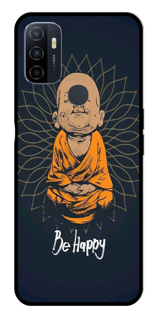 Be Happy Metal Mobile Case for Oppo A53   (Design No -27)