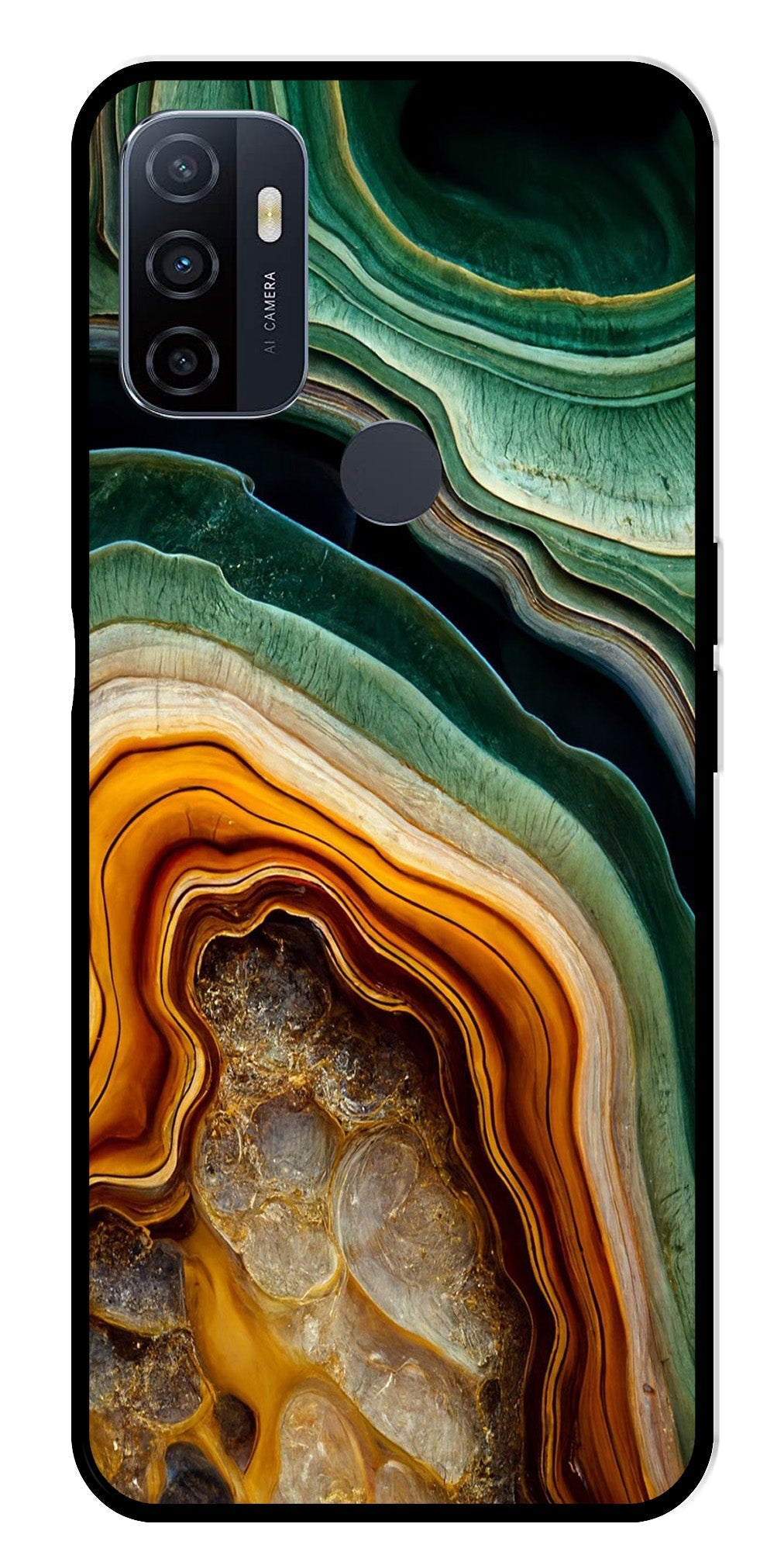 Marble Design Metal Mobile Case for Oppo A53   (Design No -28)