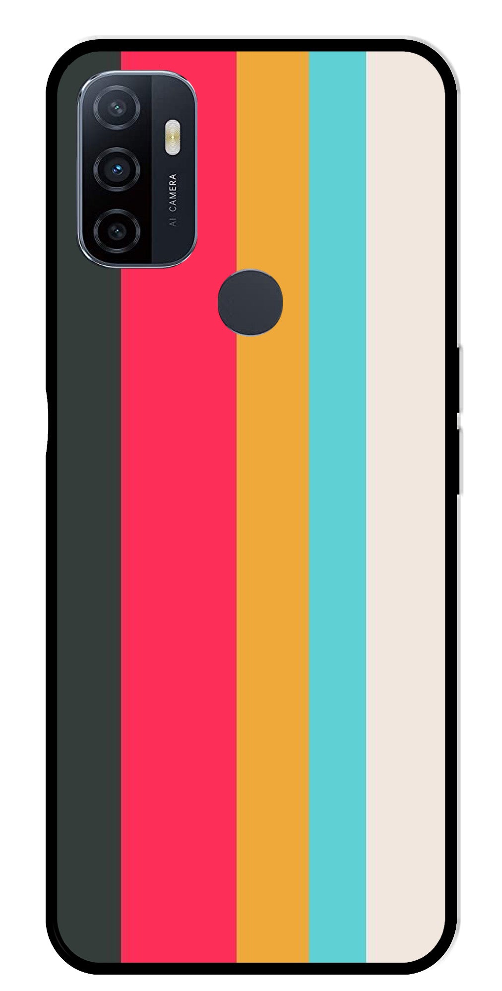 Muted Rainbow Metal Mobile Case for Oppo A53   (Design No -31)