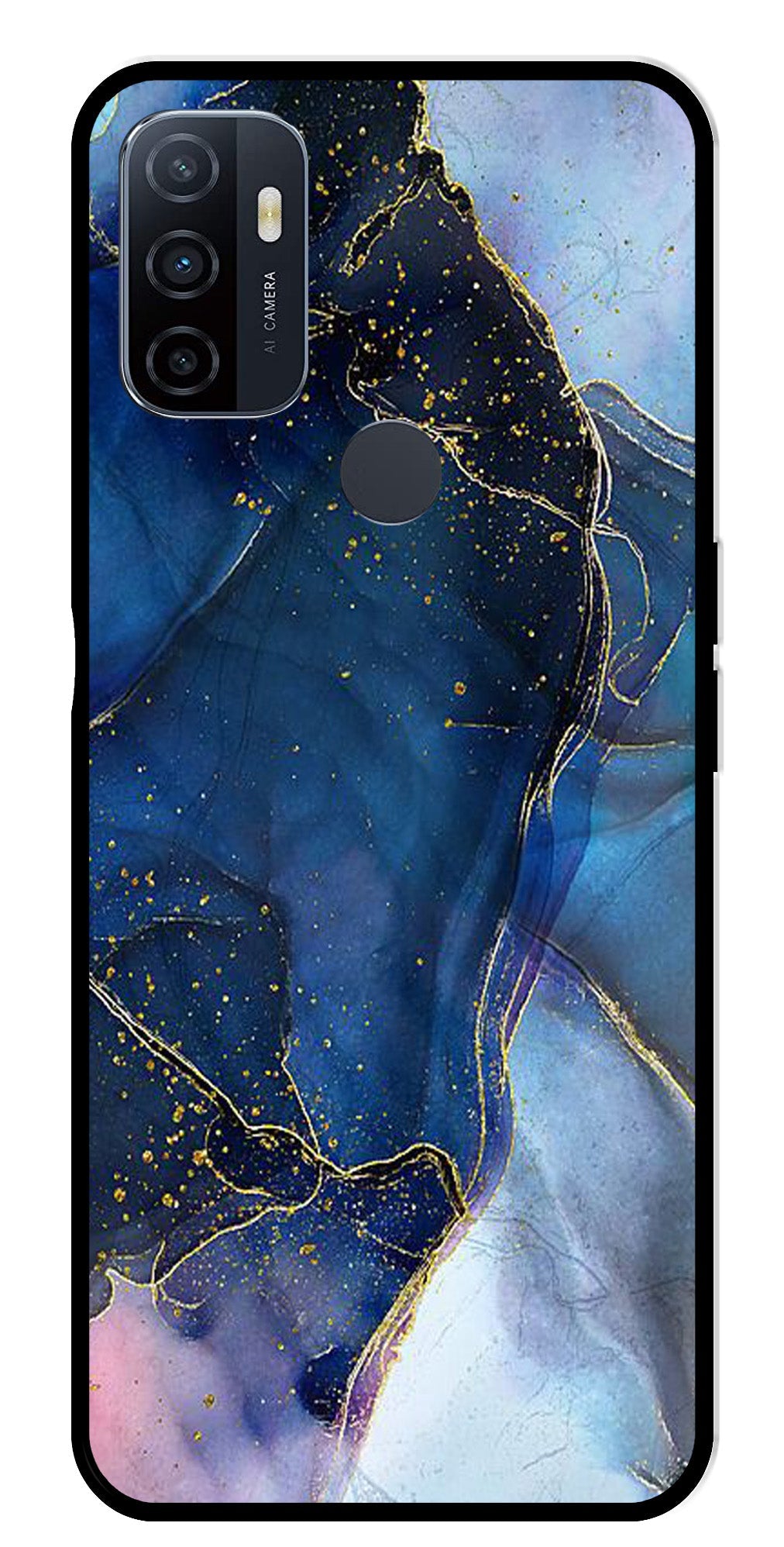 Blue Marble Metal Mobile Case for Oppo A53   (Design No -34)
