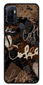Coffee Pattern Metal Mobile Case for Oppo A53   (Design No -37)