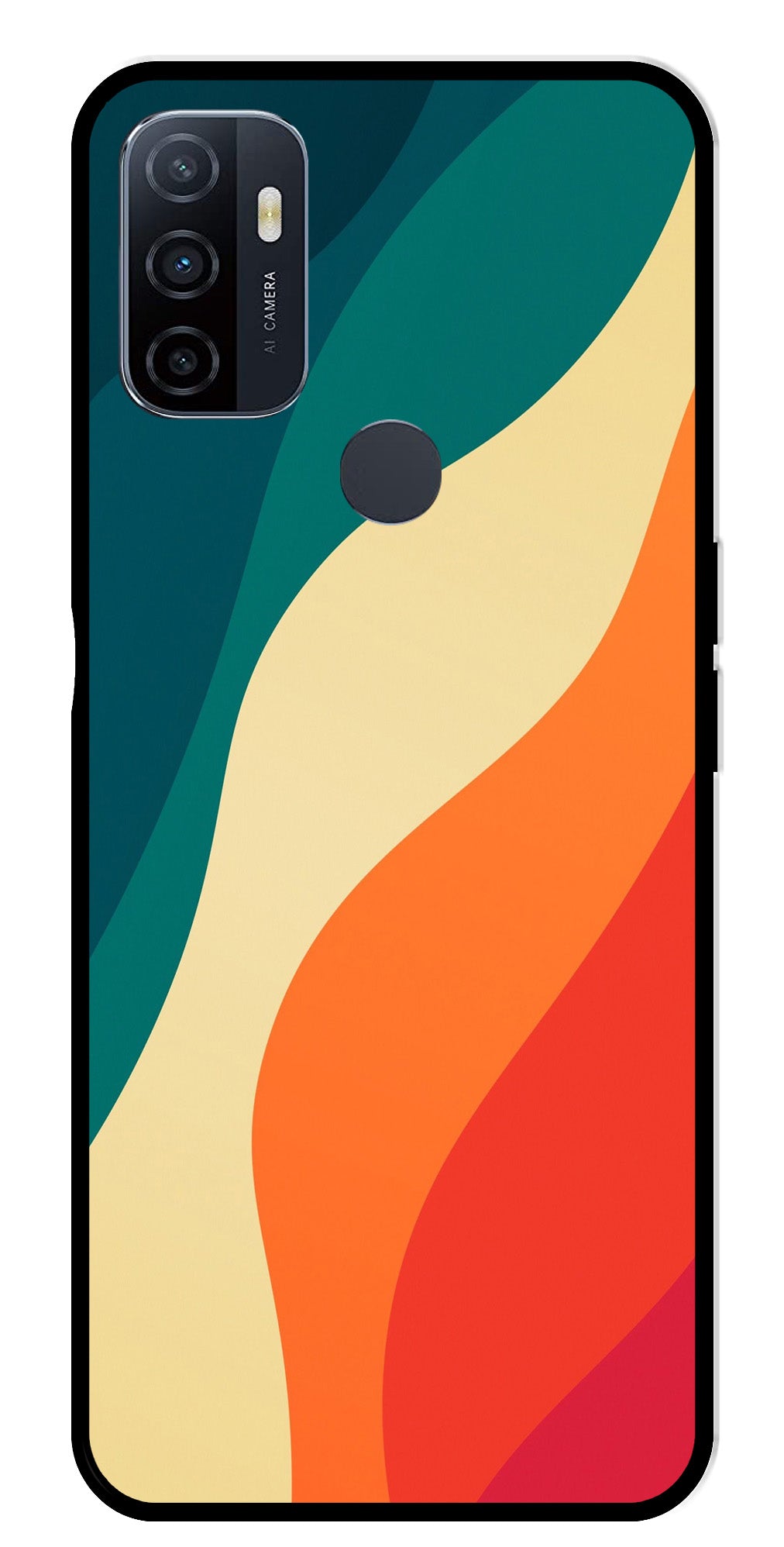 Muted Rainbow Metal Mobile Case for Oppo A53   (Design No -39)