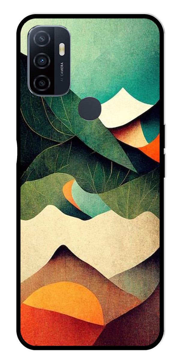 MultiColor Pattern Metal Mobile Case for Oppo A53   (Design No -43)