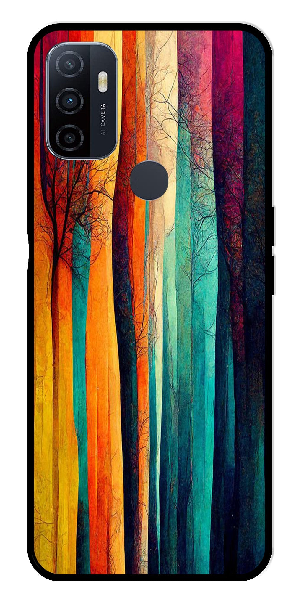 Modern Art Colorful Metal Mobile Case for Oppo A53   (Design No -47)