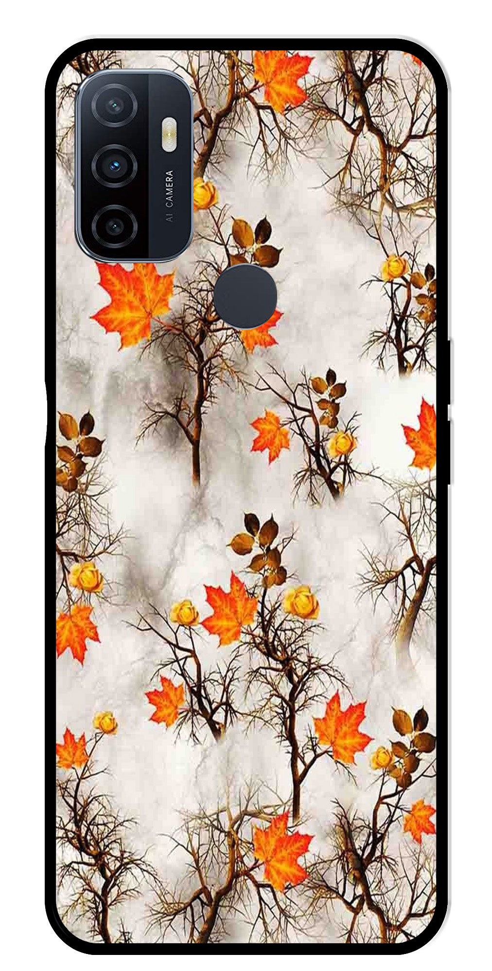 Autumn leaves Metal Mobile Case for Oppo A53   (Design No -55)