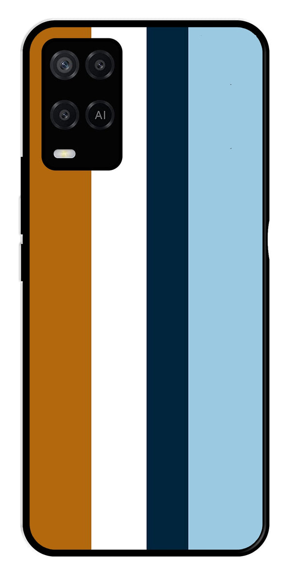 MultiColor Pattern Metal Mobile Case for Oppo A54 4G   (Design No -17)