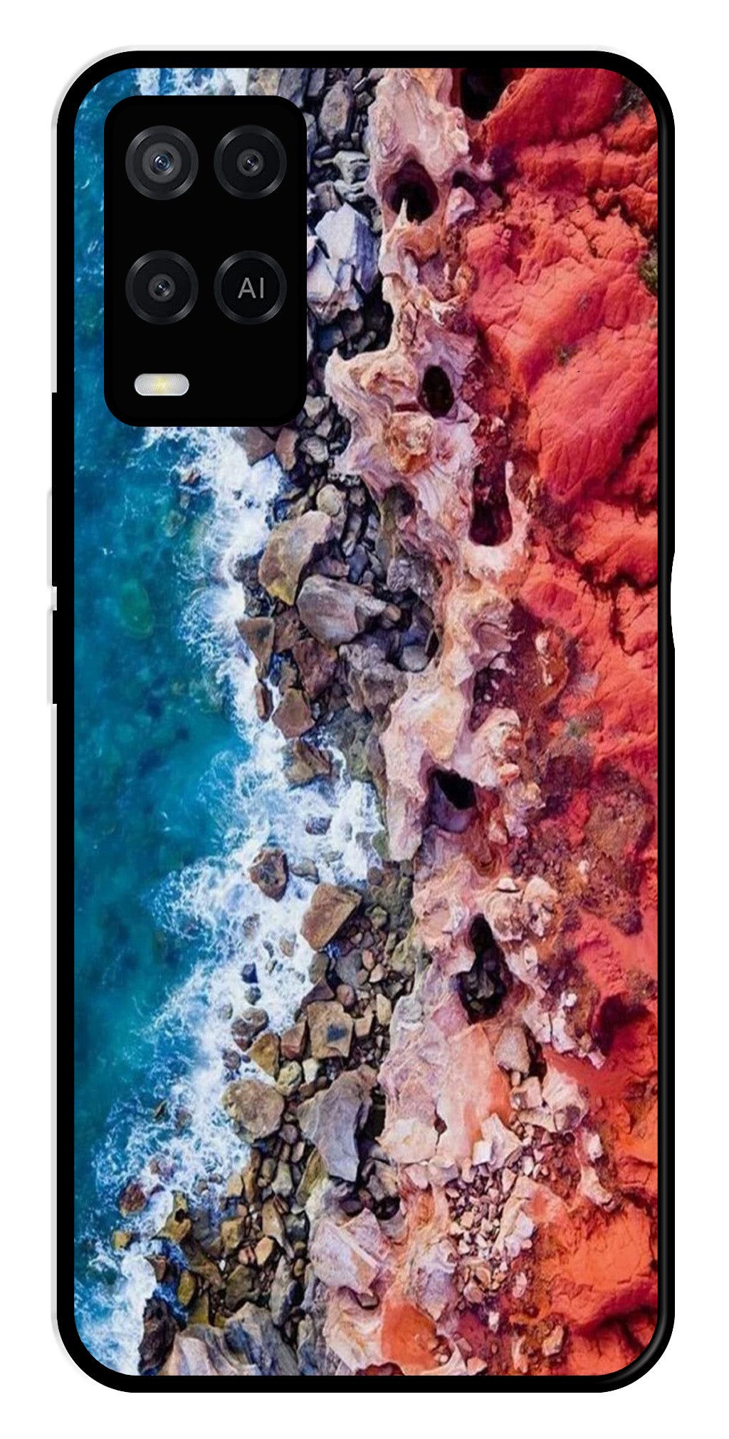 Sea Shore Metal Mobile Case for Oppo A54 4G   (Design No -18)