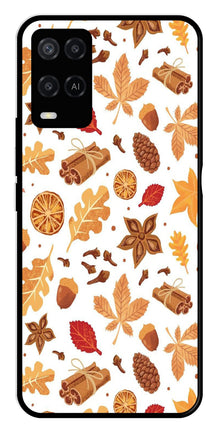 Autumn Leaf Metal Mobile Case for Oppo A54 4G