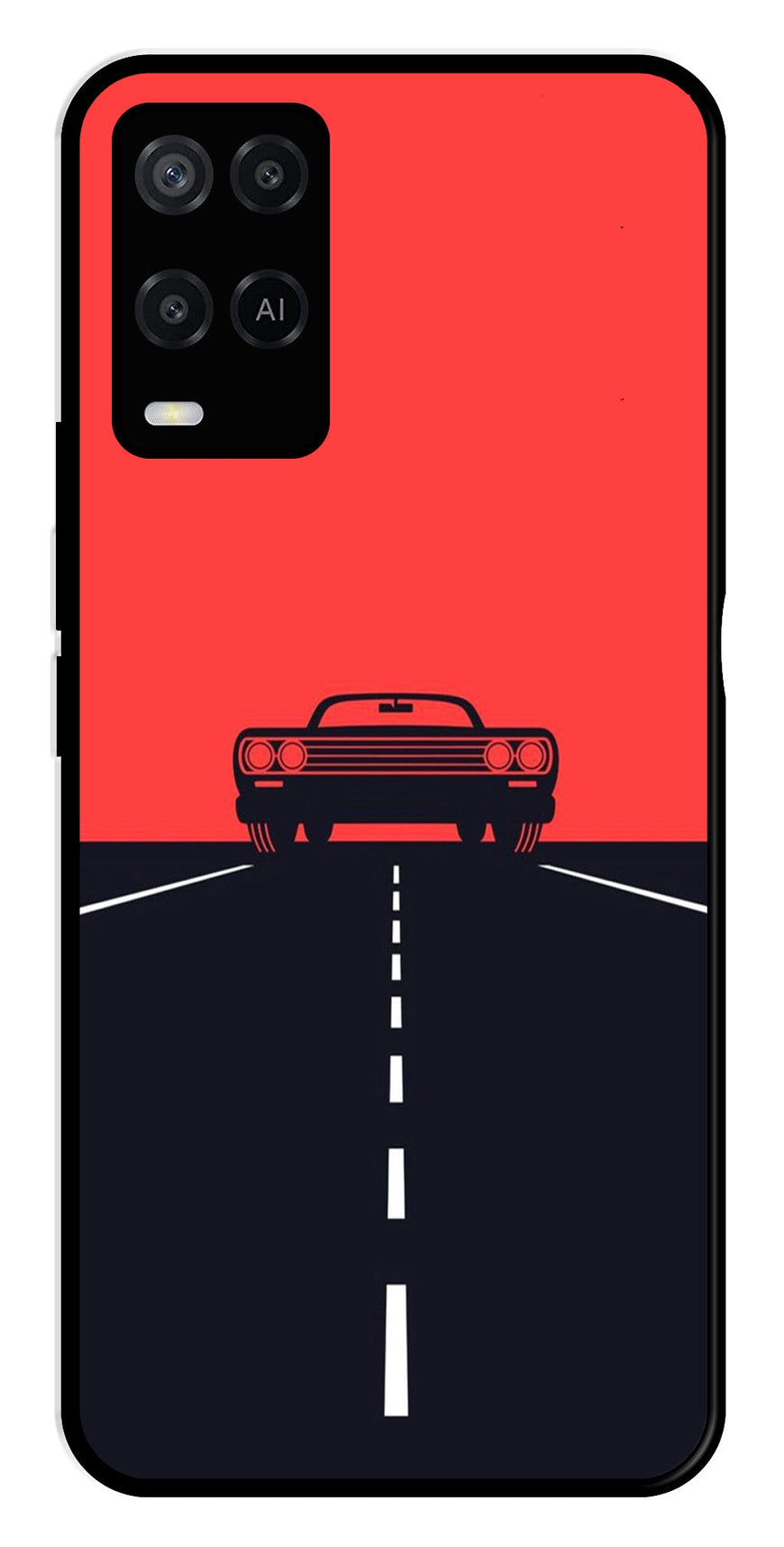 Car Lover Metal Mobile Case for Oppo A54 4G   (Design No -21)