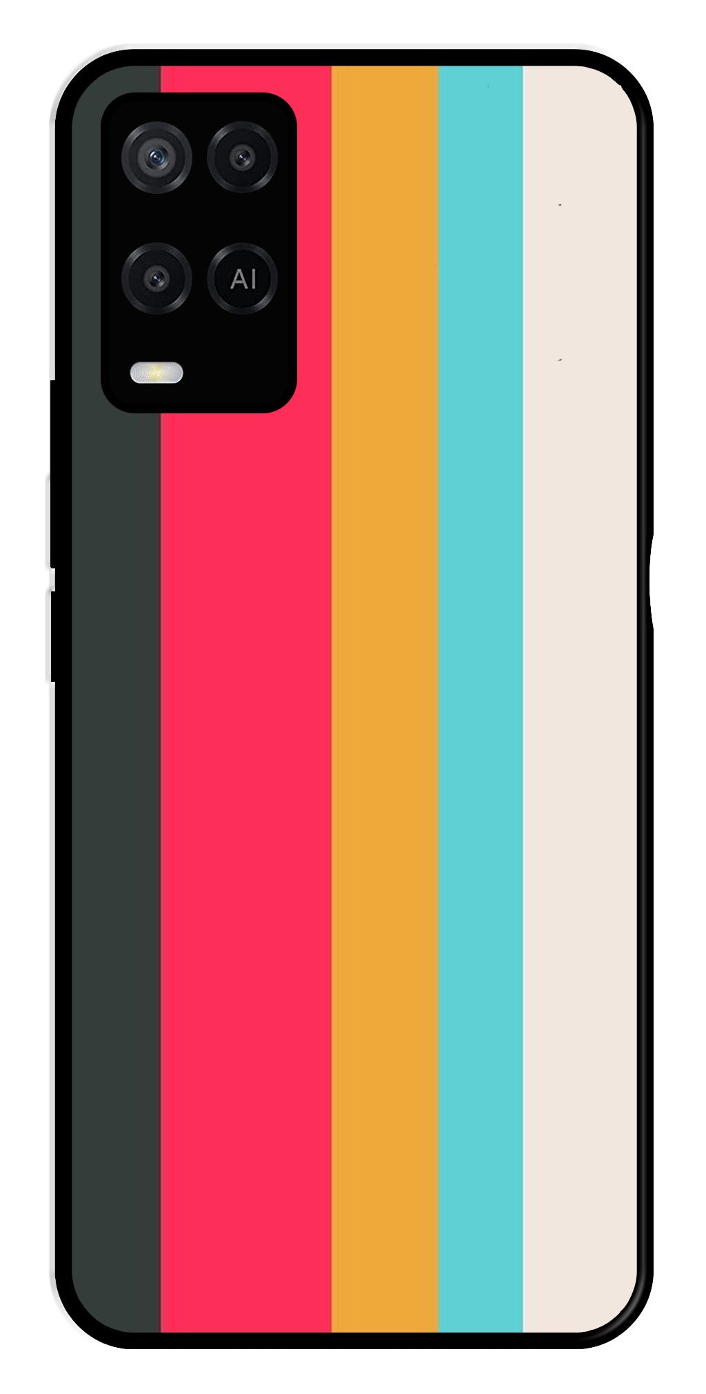 Muted Rainbow Metal Mobile Case for Oppo A54 4G   (Design No -31)