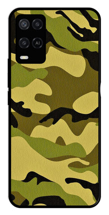 Army Pattern Metal Mobile Case for Oppo A54 4G