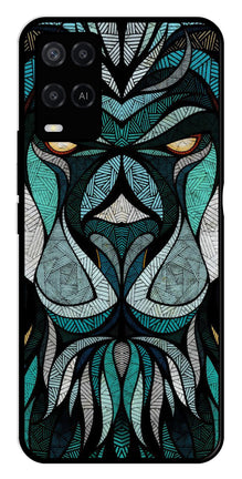 Lion Pattern Metal Mobile Case for Oppo A54 4G