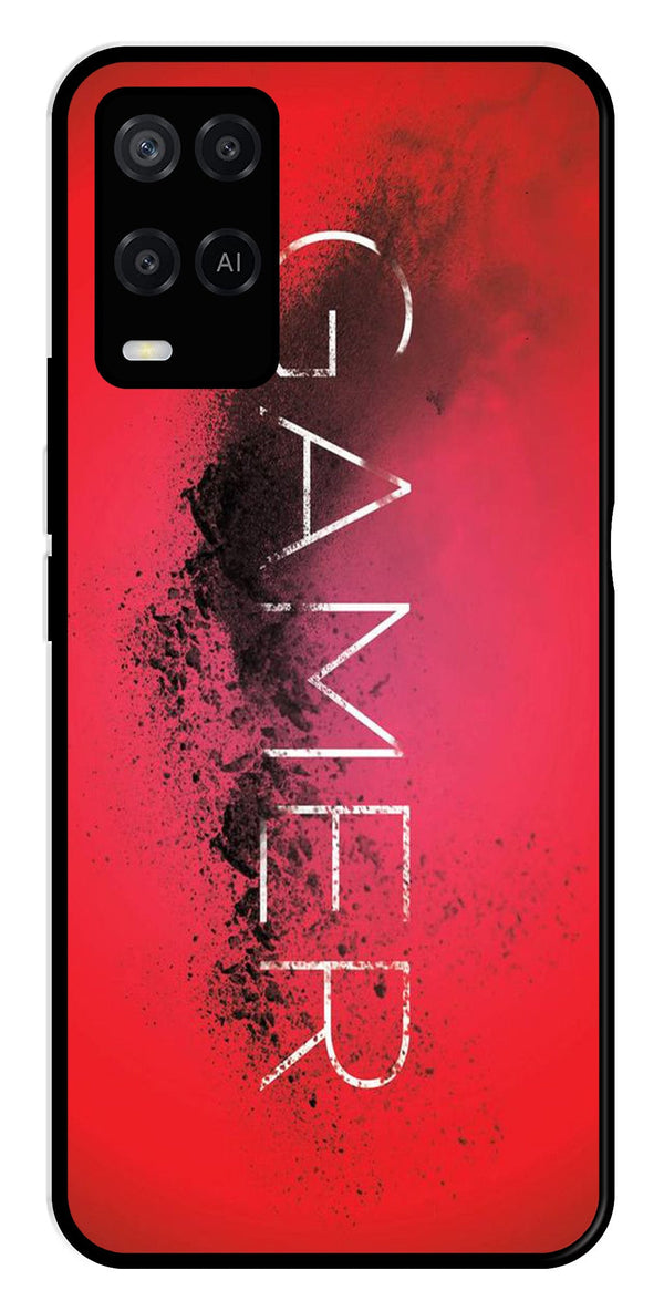Gamer Pattern Metal Mobile Case for Oppo A54 4G   (Design No -41)
