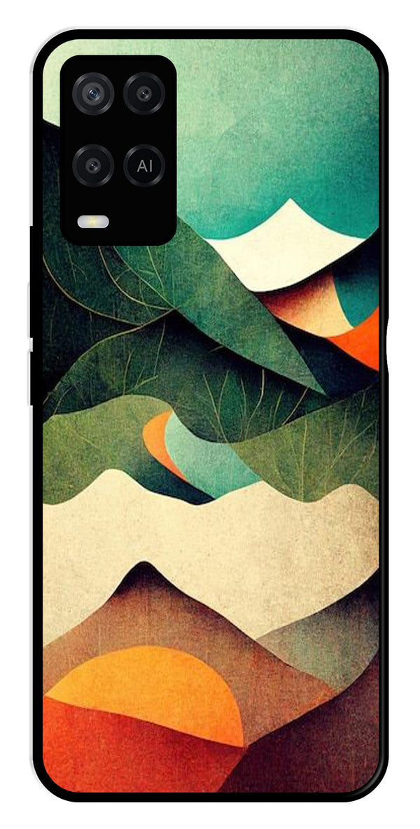 MultiColor Pattern Metal Mobile Case for Oppo A54 4G   (Design No -43)