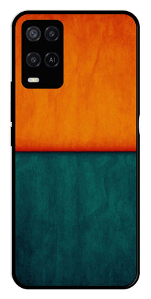 Orange Green Pattern Metal Mobile Case for Oppo A54 4G
