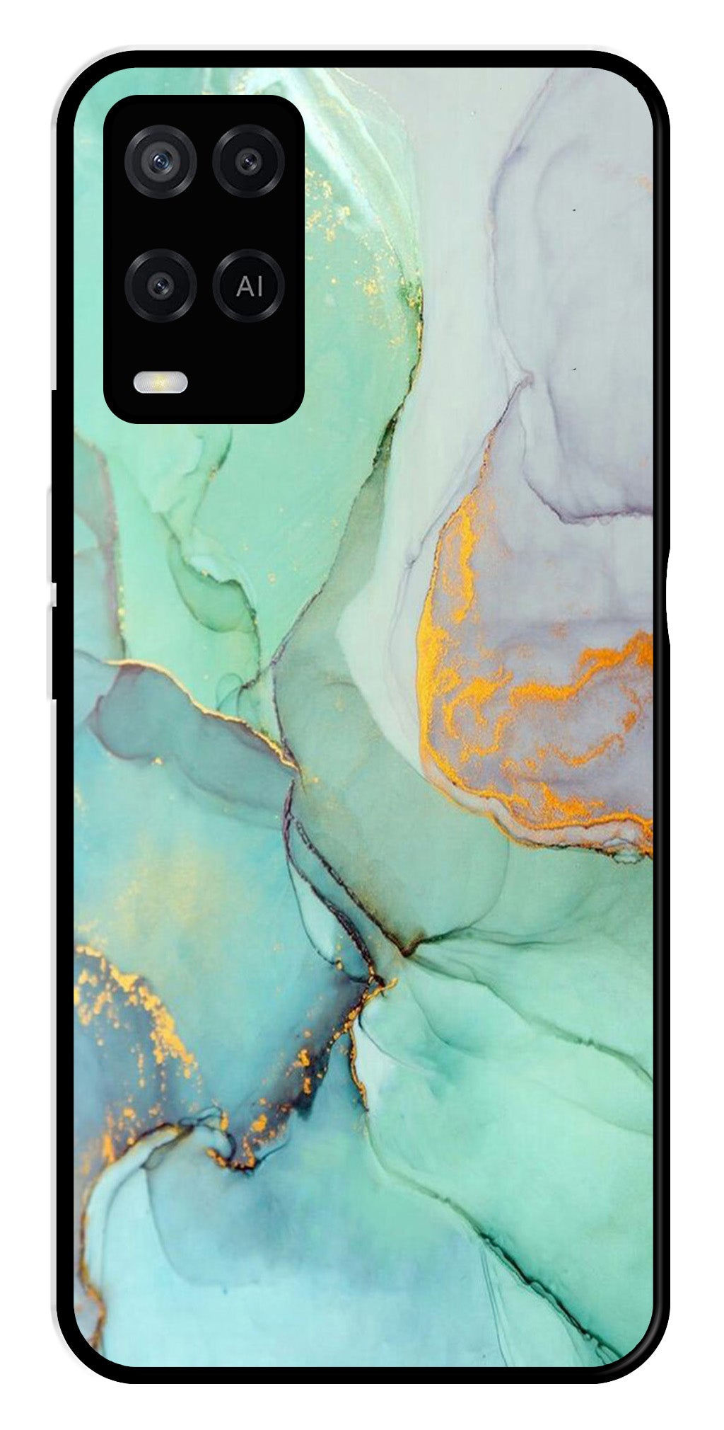 Marble Design Metal Mobile Case for Oppo A54 4G   (Design No -46)