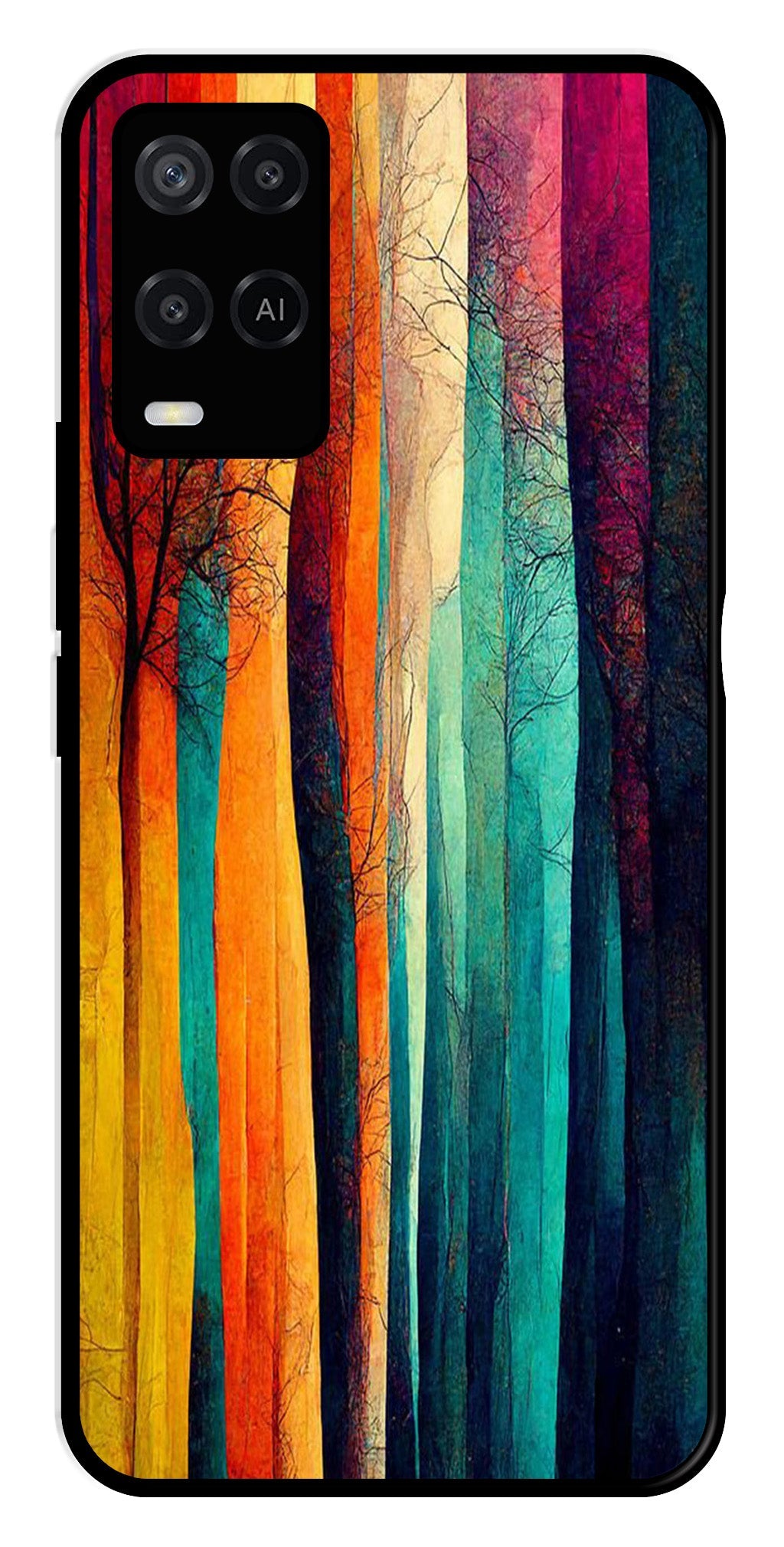 Modern Art Colorful Metal Mobile Case for Oppo A54 4G   (Design No -47)
