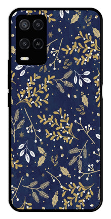 Floral Pattern  Metal Mobile Case for Oppo A54 4G