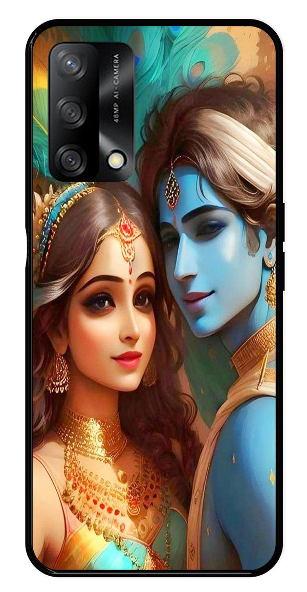 Lord Radha Krishna Metal Mobile Case for Oppo A74 5G   (Design No -01)