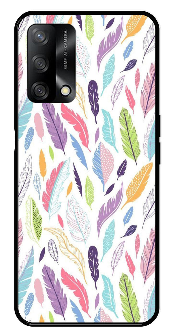 Colorful Feathers Metal Mobile Case for Oppo A74 5G   (Design No -06)