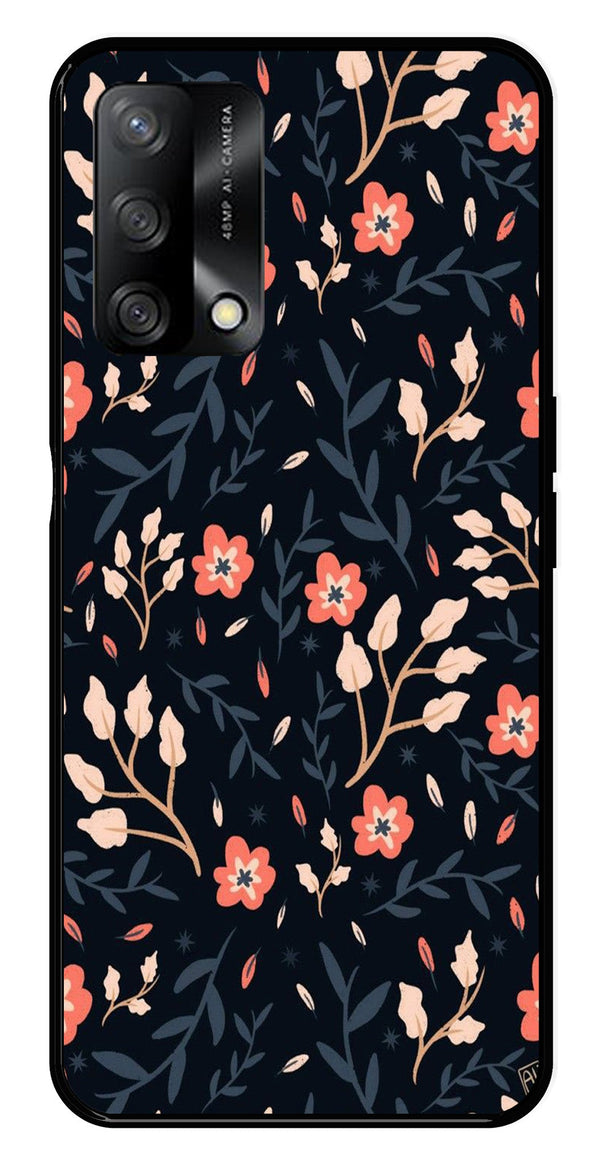 Floral Pattern Metal Mobile Case for Oppo A54 5G   (Design No -10)