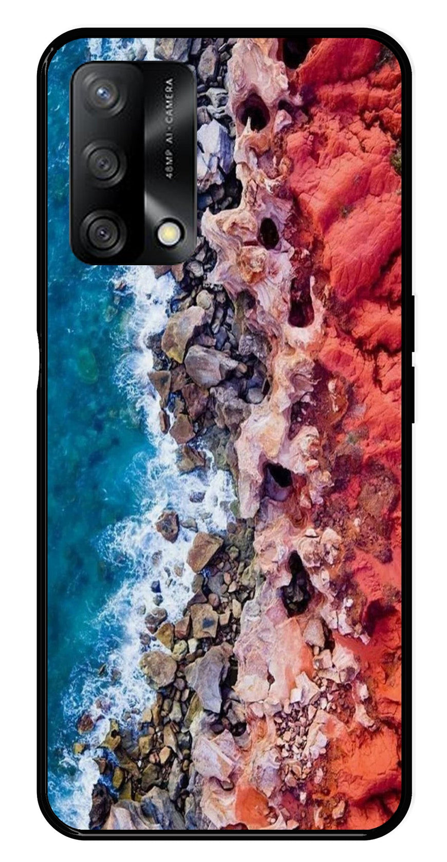 Sea Shore Metal Mobile Case for Oppo A74 5G   (Design No -18)