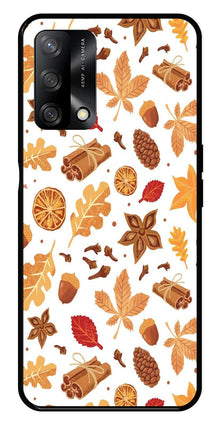 Autumn Leaf Metal Mobile Case for Oppo A74 5G