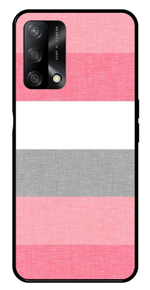 Pink Pattern Metal Mobile Case for Oppo A74 5G   (Design No -23)