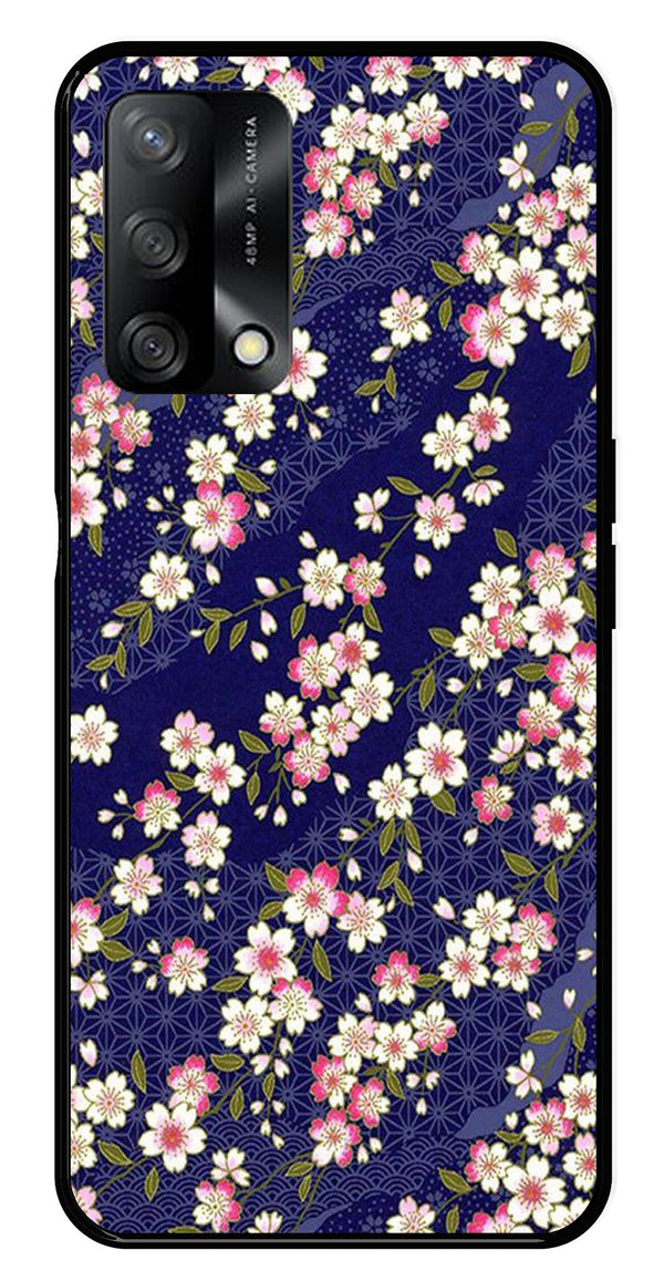 Flower Design Metal Mobile Case for Oppo A74 5G   (Design No -25)