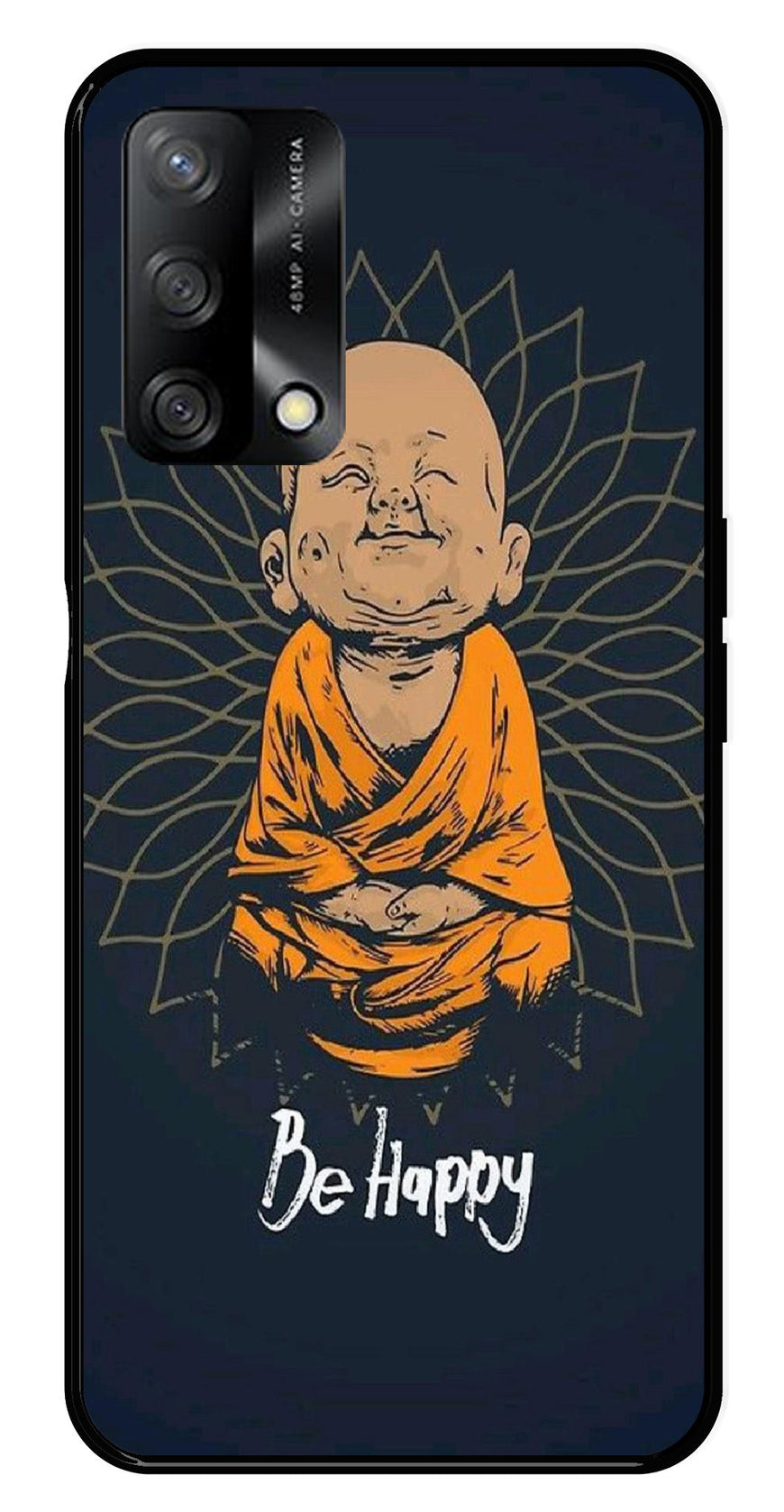 Be Happy Metal Mobile Case for Oppo A54 5G   (Design No -27)