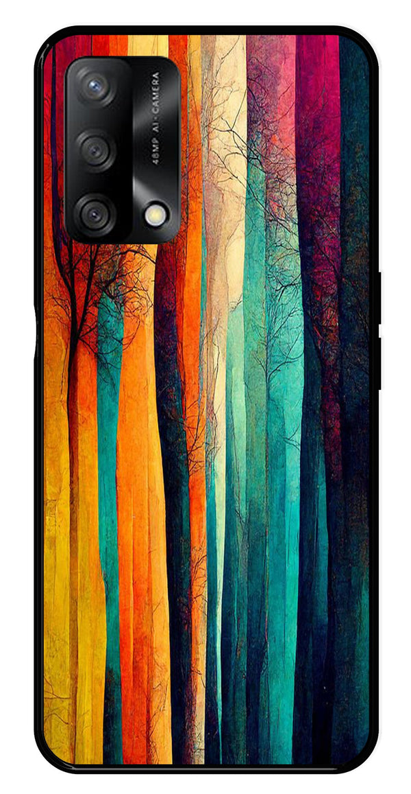 Modern Art Colorful Metal Mobile Case for Oppo A74 5G   (Design No -47)