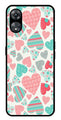Hearts Pattern Metal Mobile Case for Oppo A58 5G   (Design No -22)