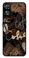 Coffee Pattern Metal Mobile Case for Oppo A58 5G   (Design No -37)