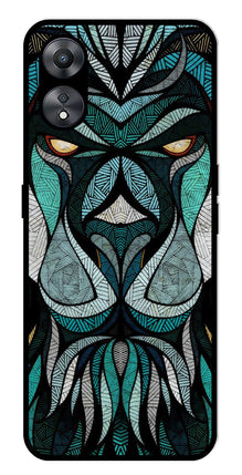 Lion Pattern Metal Mobile Case for Oppo A58 5G