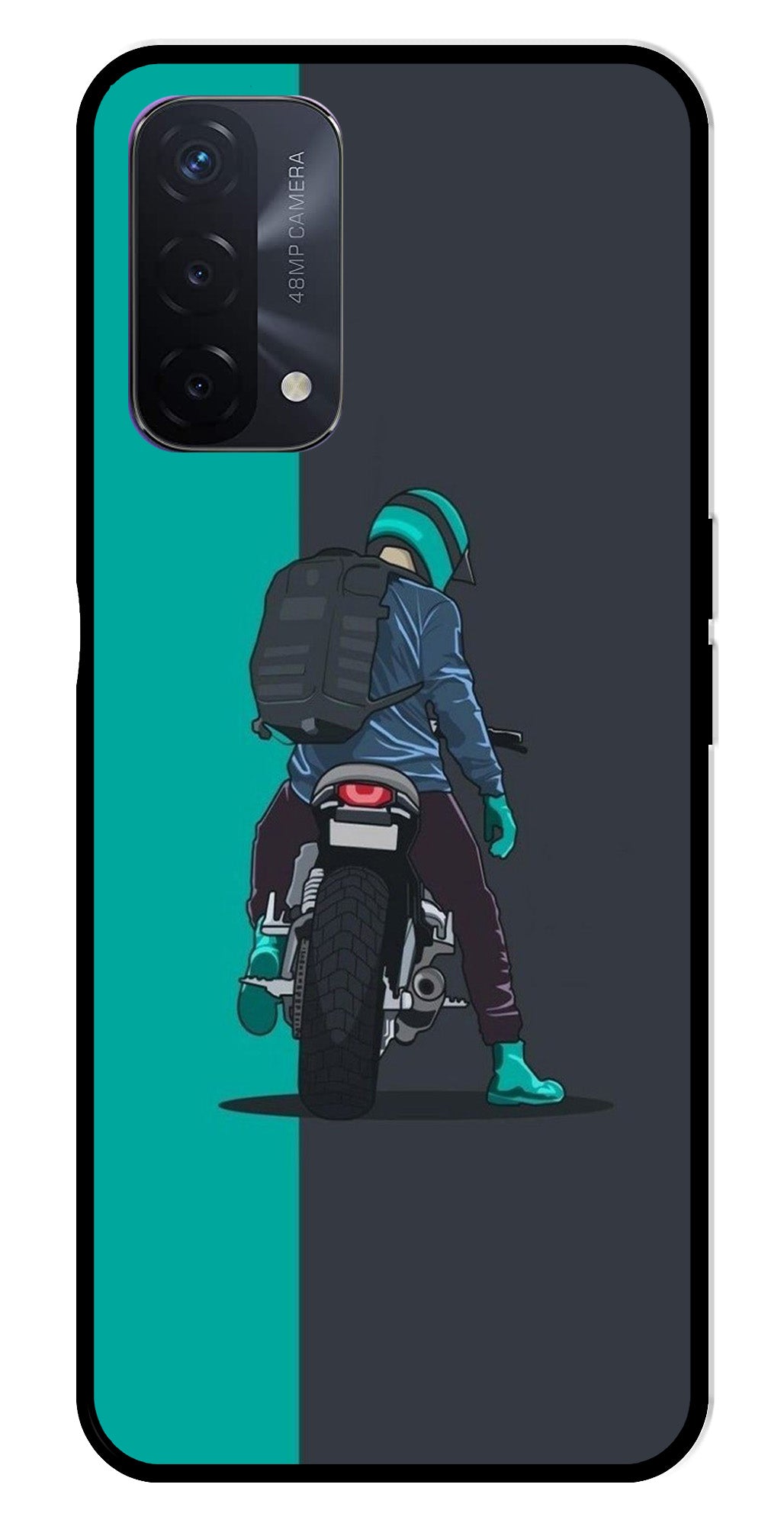Bike Lover Metal Mobile Case for Oppo A74   (Design No -05)