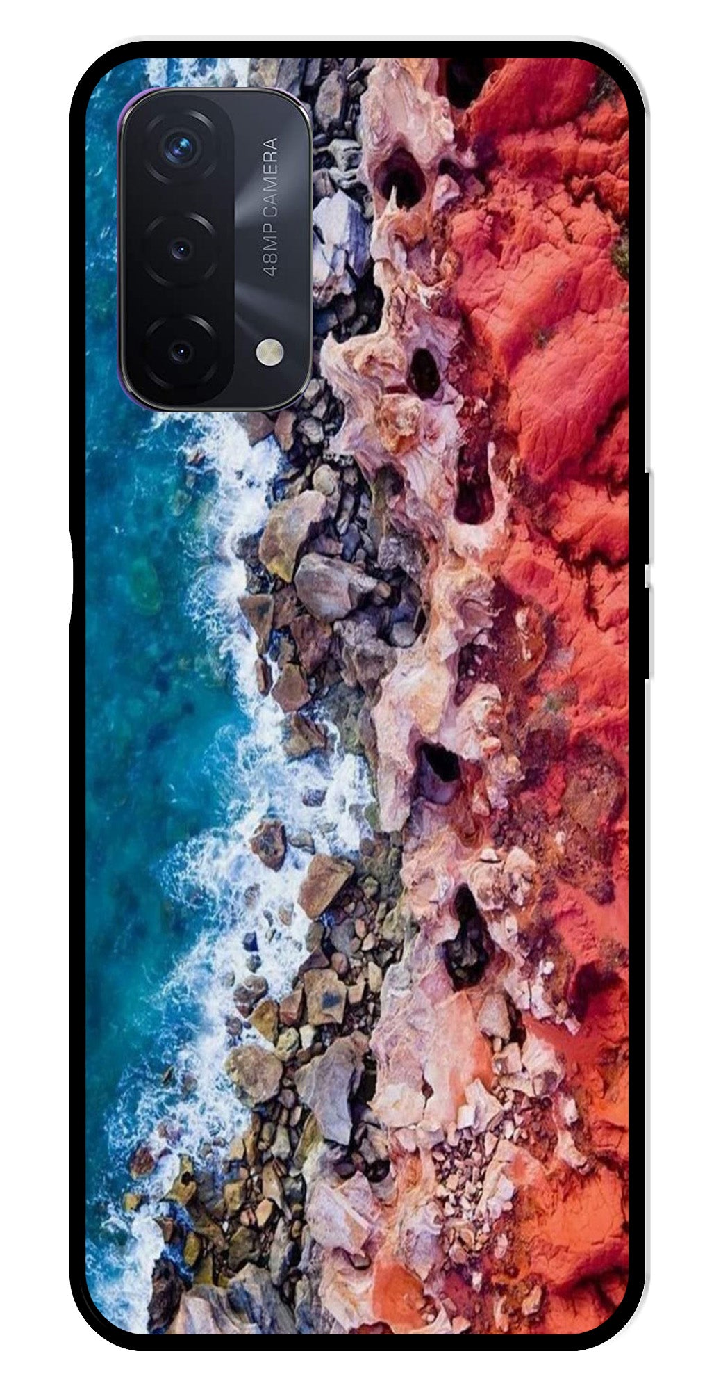 Sea Shore Metal Mobile Case for Oppo A74   (Design No -18)