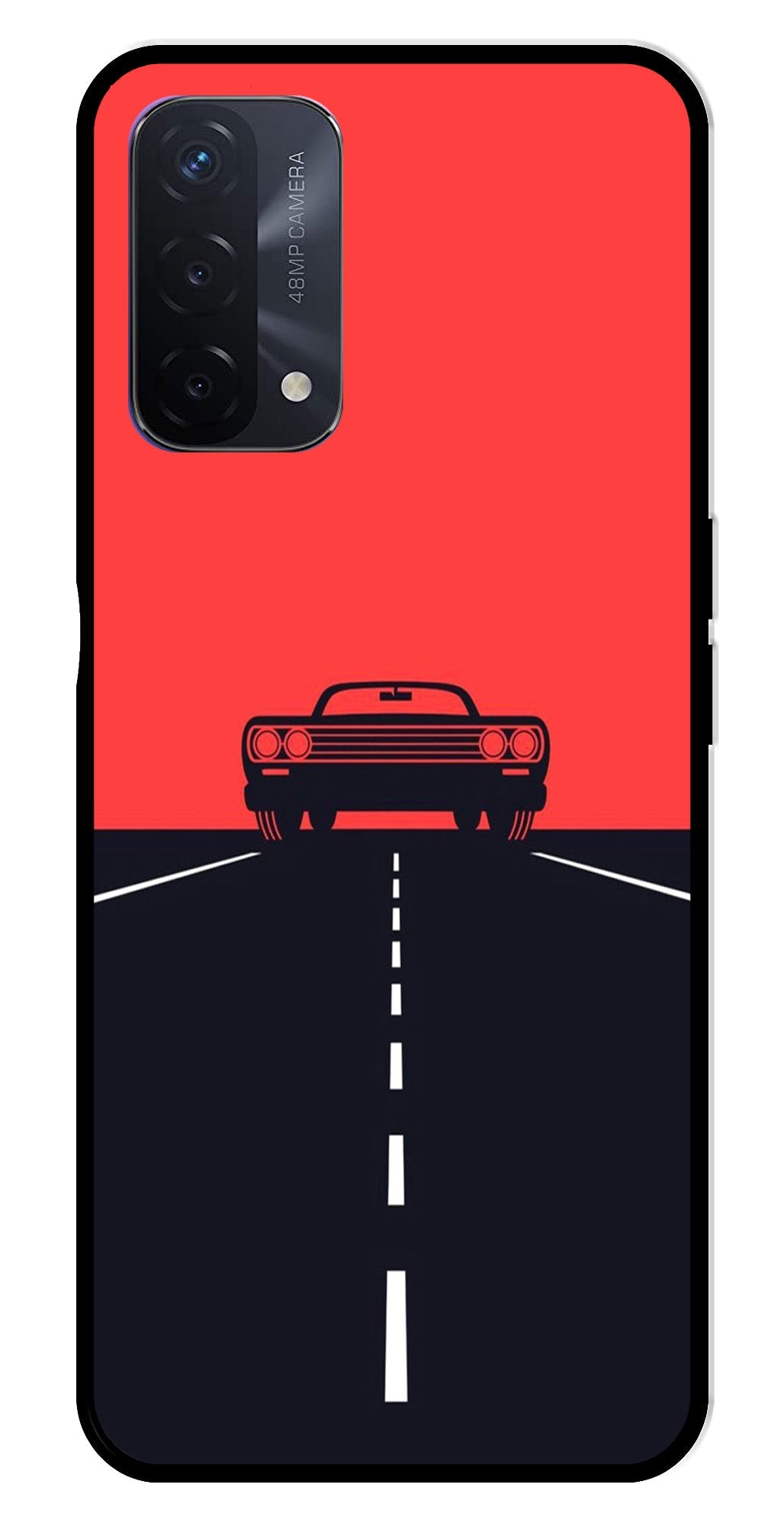 Car Lover Metal Mobile Case for Oppo A74   (Design No -21)