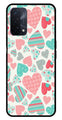 Hearts Pattern Metal Mobile Case for Oppo F19   (Design No -22)