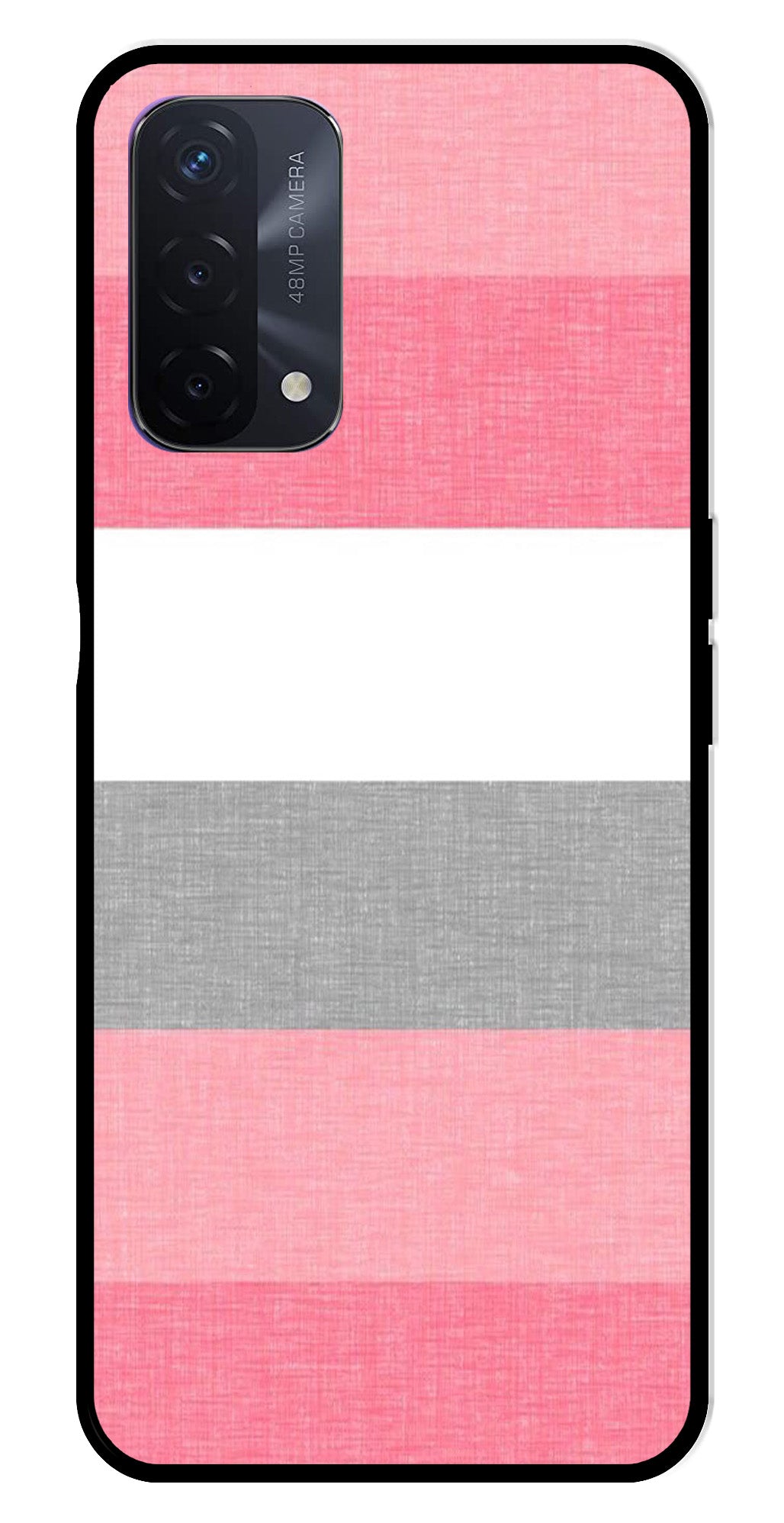 Pink Pattern Metal Mobile Case for Oppo A74   (Design No -23)