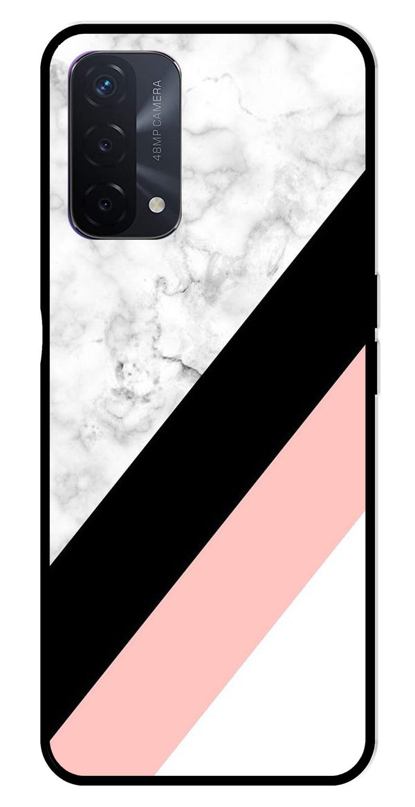 Marble Design Metal Mobile Case for Oppo A74   (Design No -24)