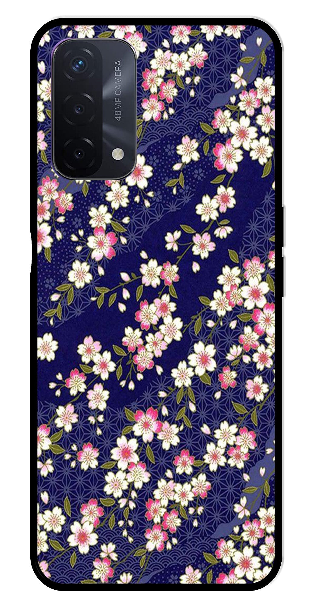 Flower Design Metal Mobile Case for Oppo A74   (Design No -25)