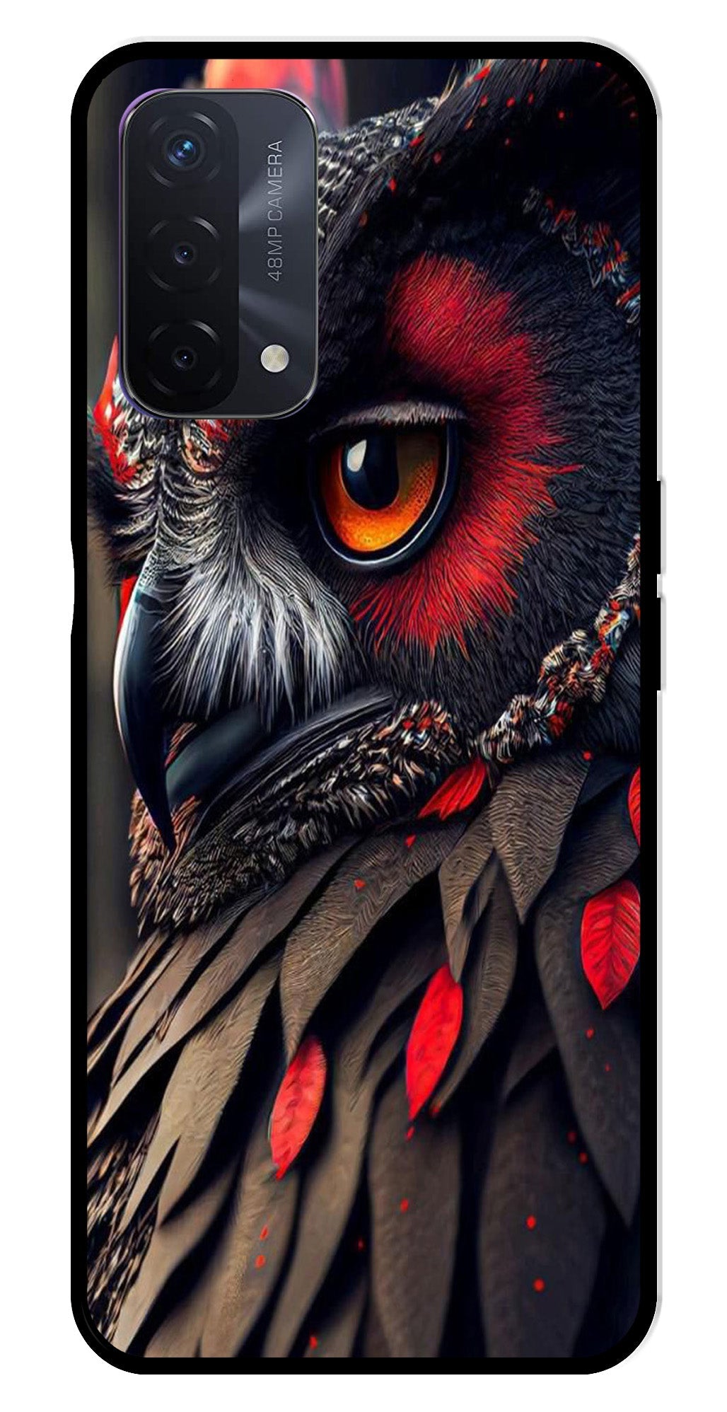 Owl Design Metal Mobile Case for Oppo A74   (Design No -26)
