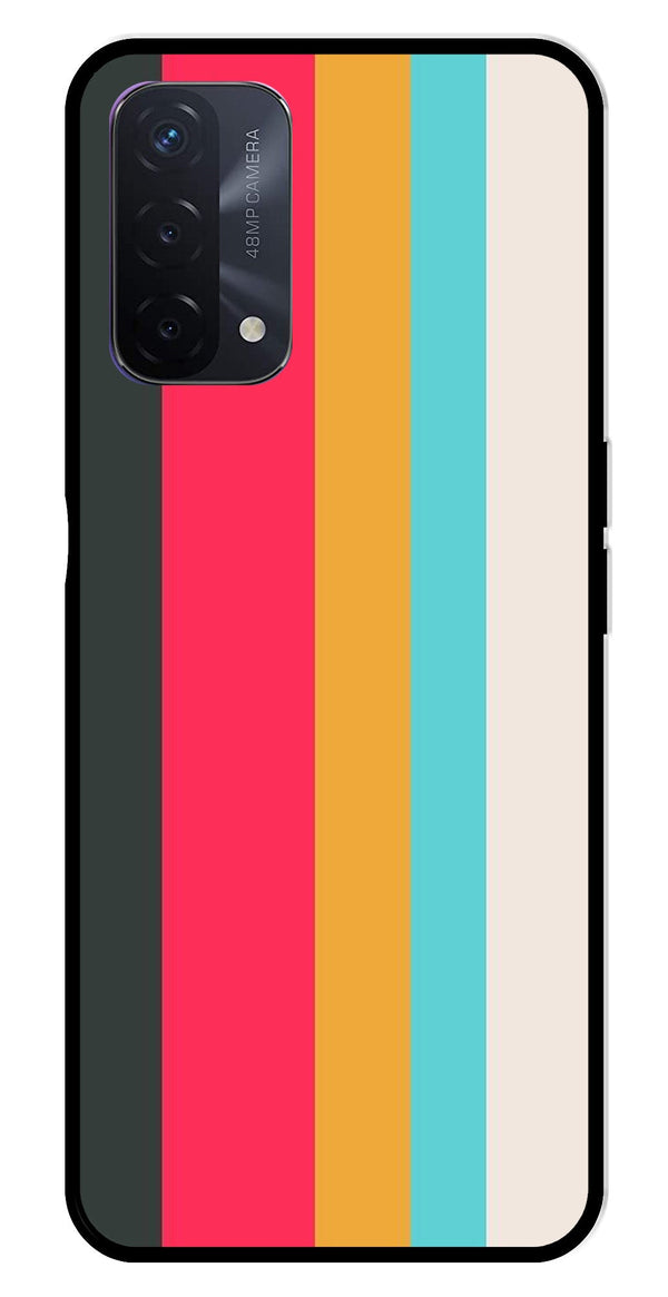 Muted Rainbow Metal Mobile Case for Oppo A74   (Design No -31)