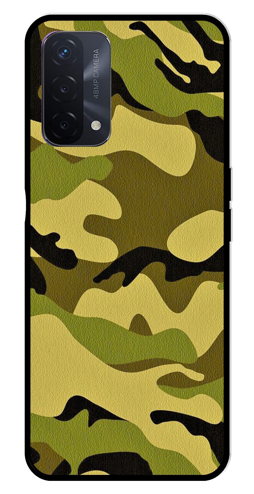 Army Pattern Metal Mobile Case for Oppo A74   (Design No -35)