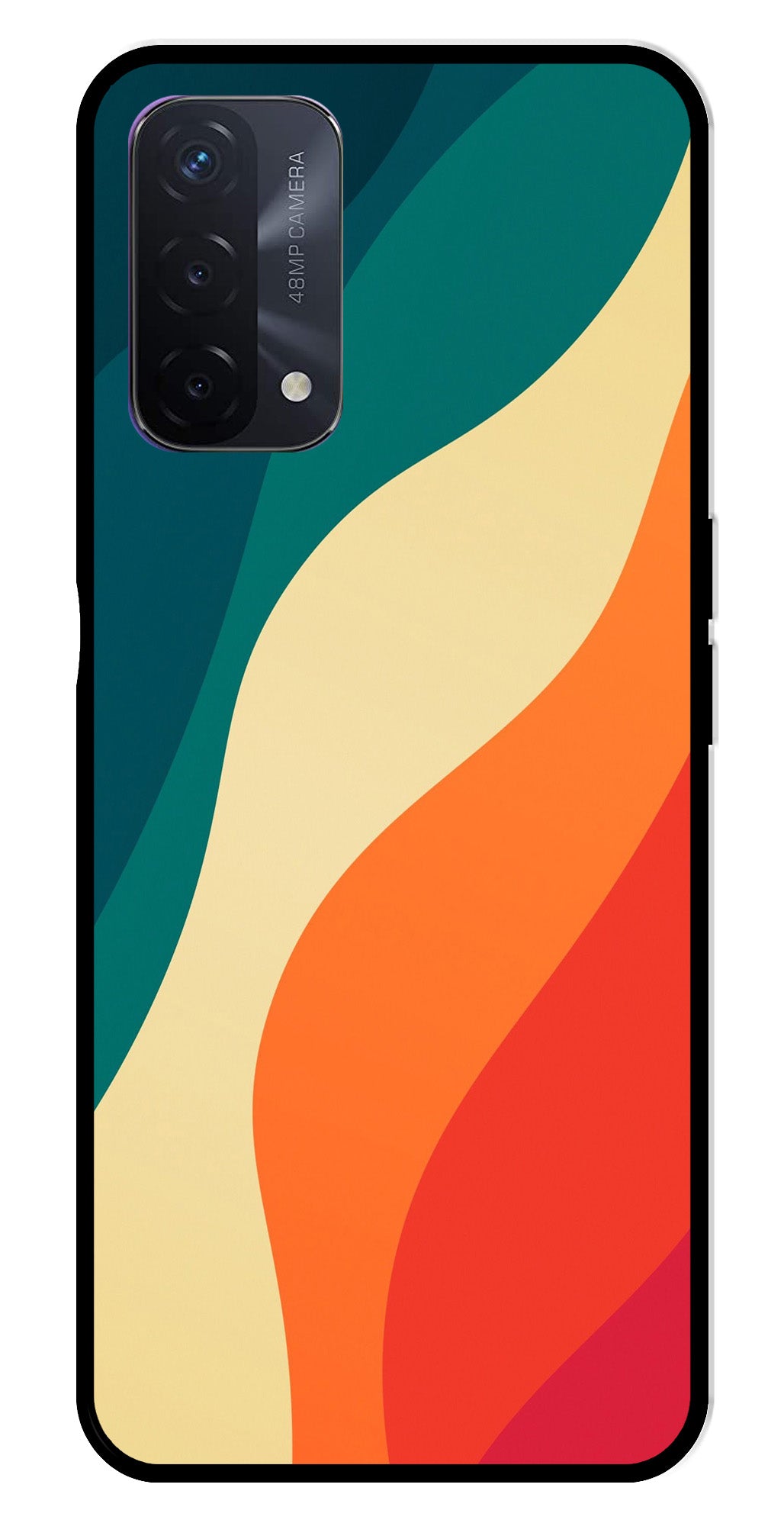 Muted Rainbow Metal Mobile Case for Oppo A74   (Design No -39)