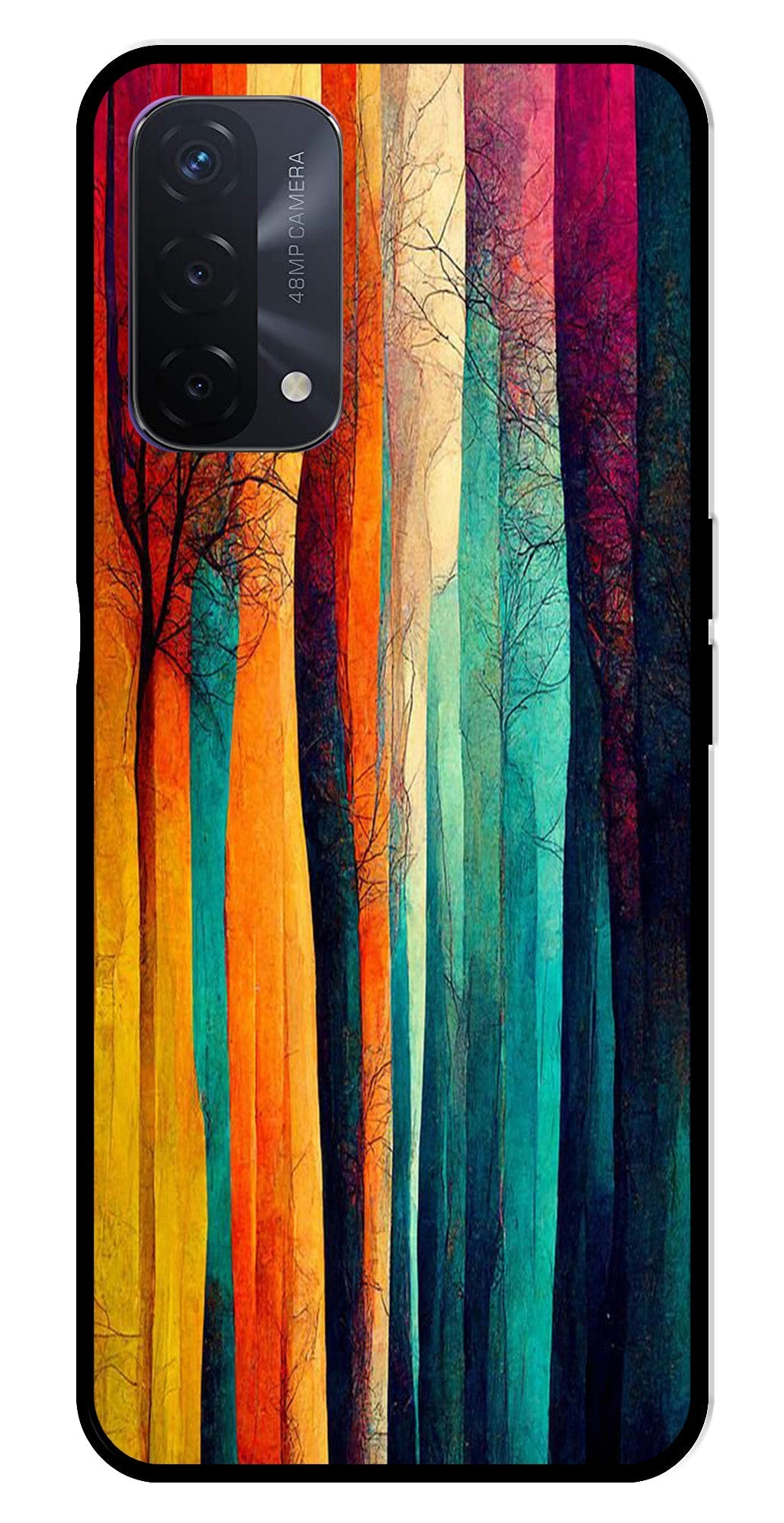 Modern Art Colorful Metal Mobile Case for Oppo A74   (Design No -47)