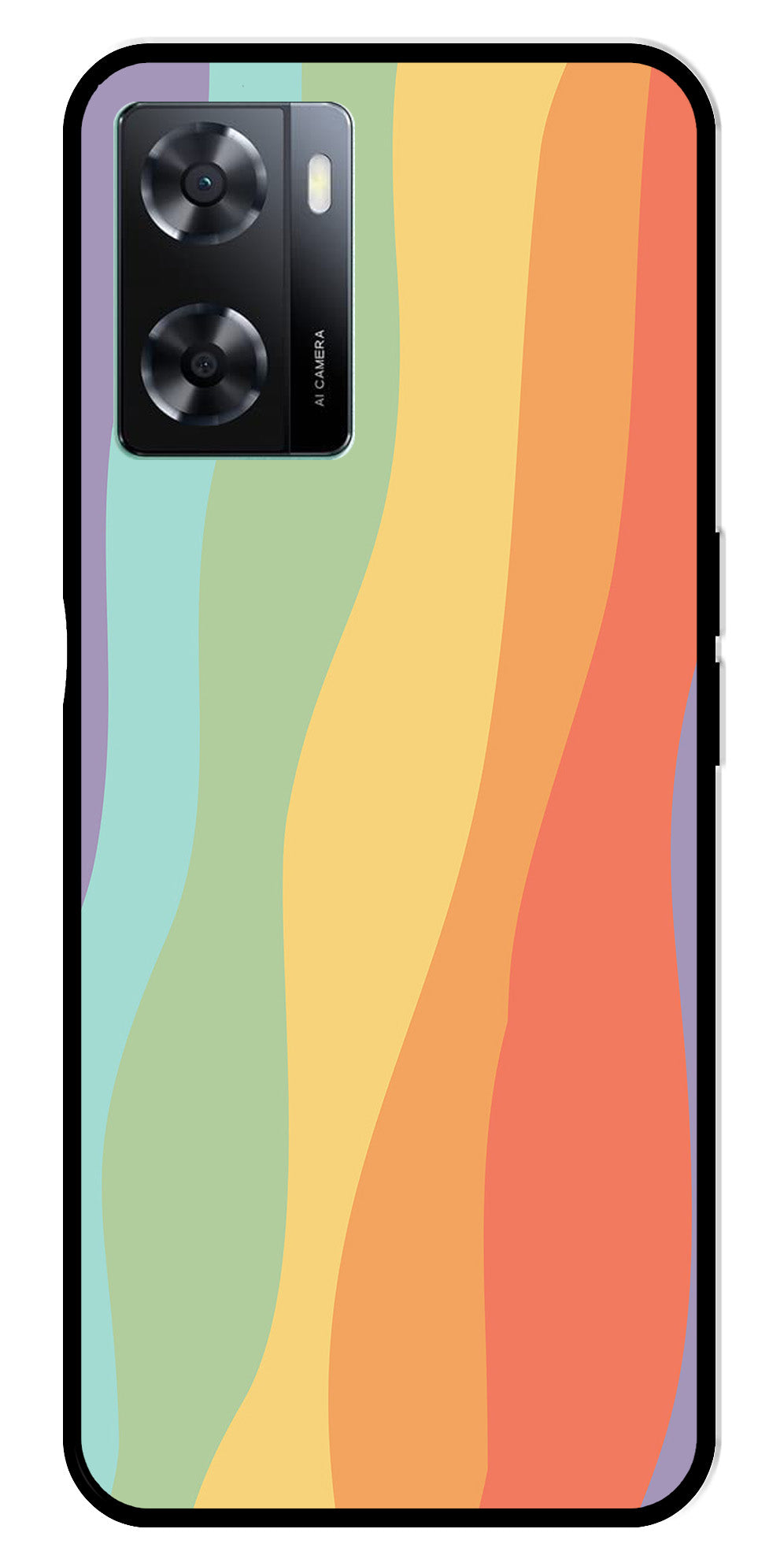 Muted Rainbow Metal Mobile Case for Oppo A57 4G   (Design No -02)