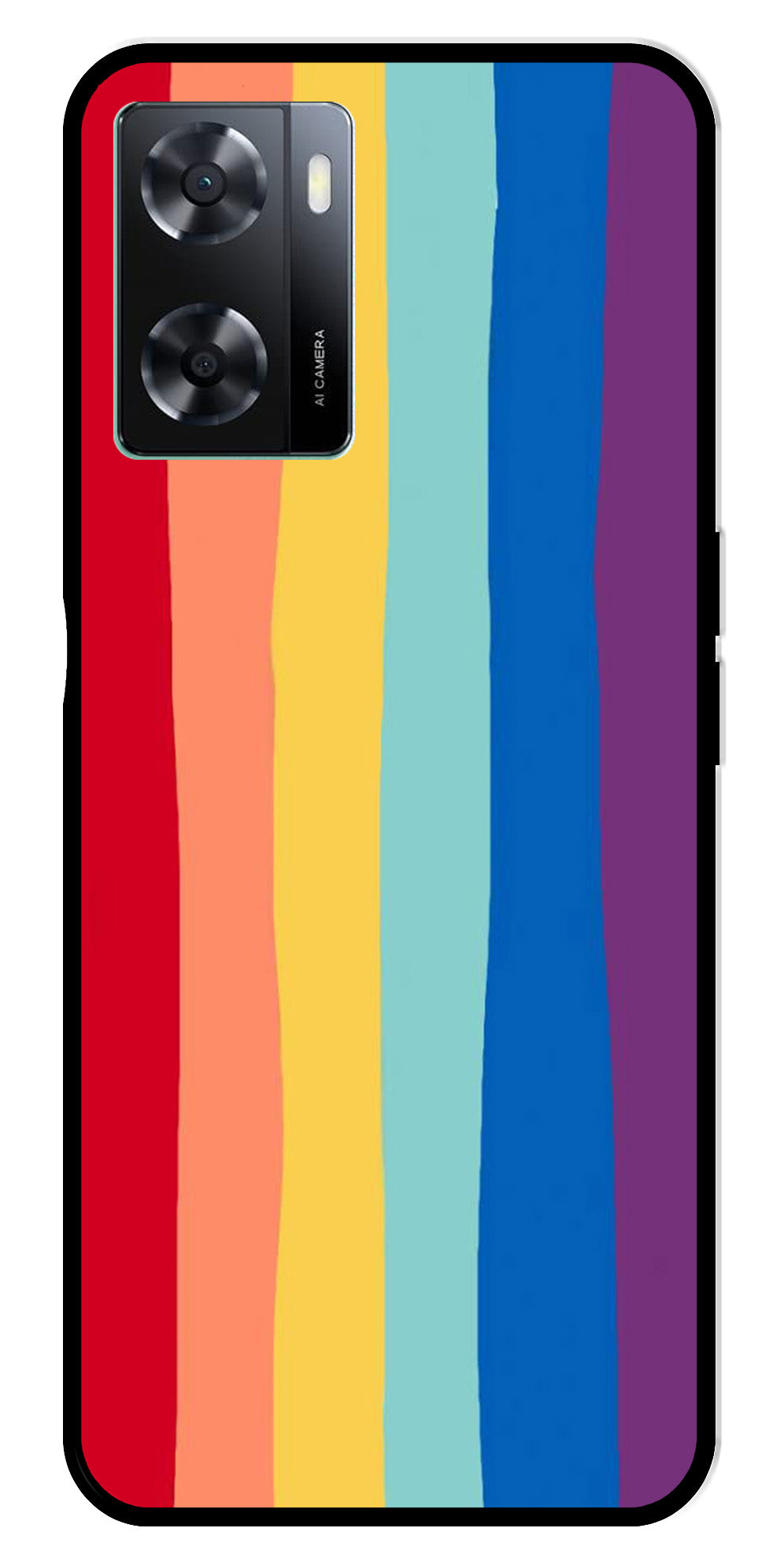 Rainbow MultiColor Metal Mobile Case for Oppo A57 4G   (Design No -03)